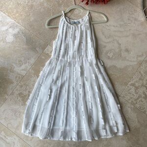 Minuet White Chiffon racerback fit and flair - M